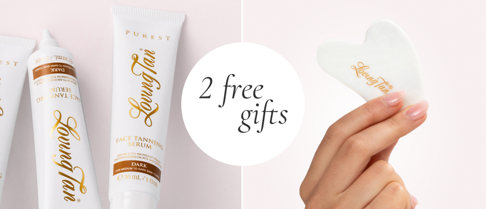 <span>MOTHER'S DAY EXCLUSIVE</span><br>Free Purest Face Tanning Serum & Gua Sha